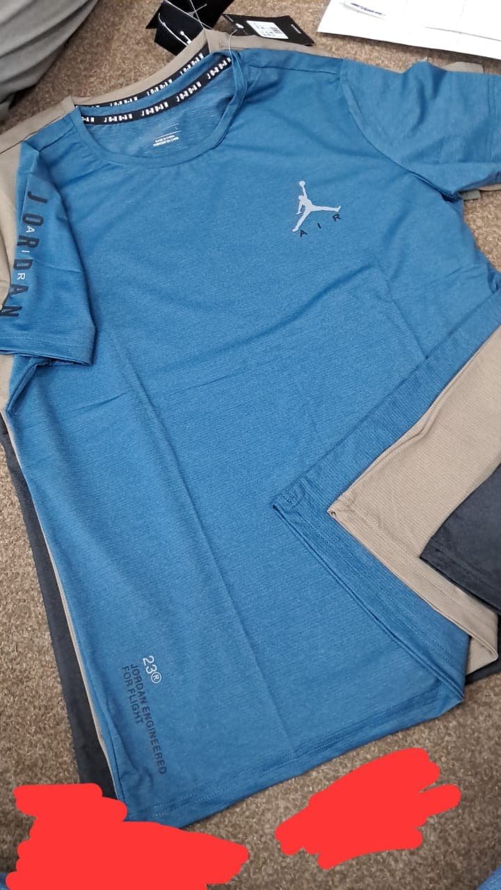 Air Jordan Premium Light Blue  Dri-Fit Active T-Shirt