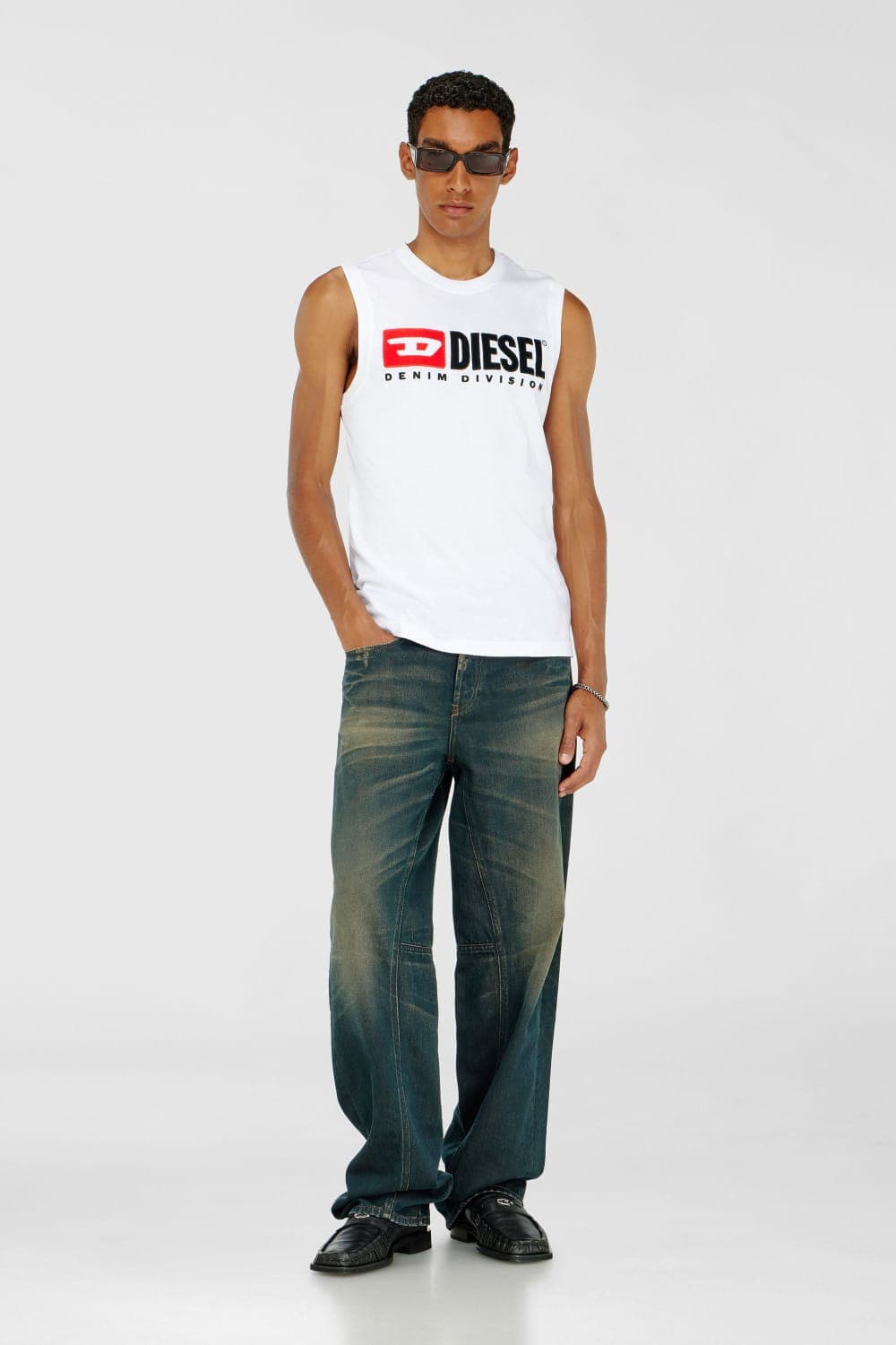 Diesel Premium White Cotton Tank Top